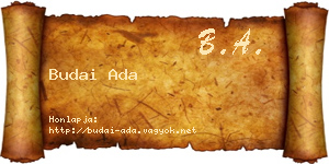 Budai Ada névjegykártya
